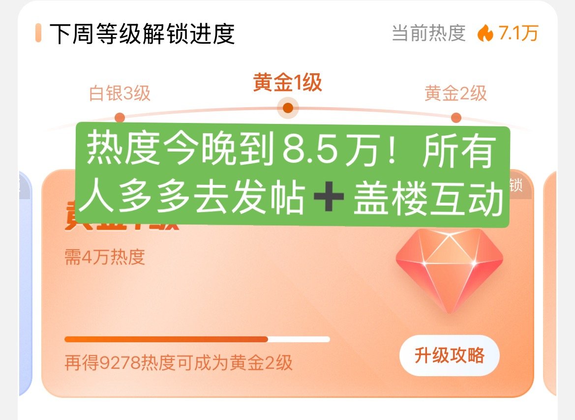 这周提前为超话热度努力，每天完成8.5万，另外基础📊也不要忘记！1️⃣签到发帖