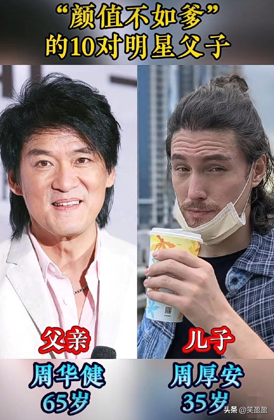 颜值不如爹的10对明星父子
哪一对颜值差距最大？