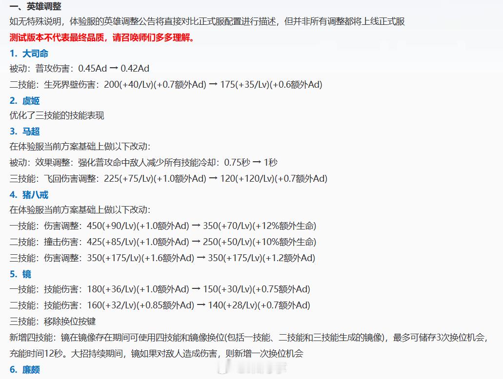 体验服更新，一直热议的镜姐，迎来了调整。#游戏233##王者荣耀##王者荣耀[超