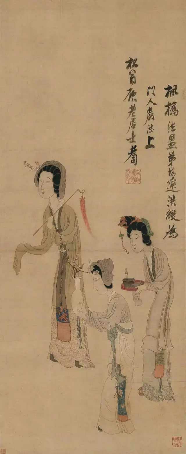 明末陈洪绶人物画，陈洪绶他早年经历坎坷，科举屡试不第，又生活在动荡的时代，对现实