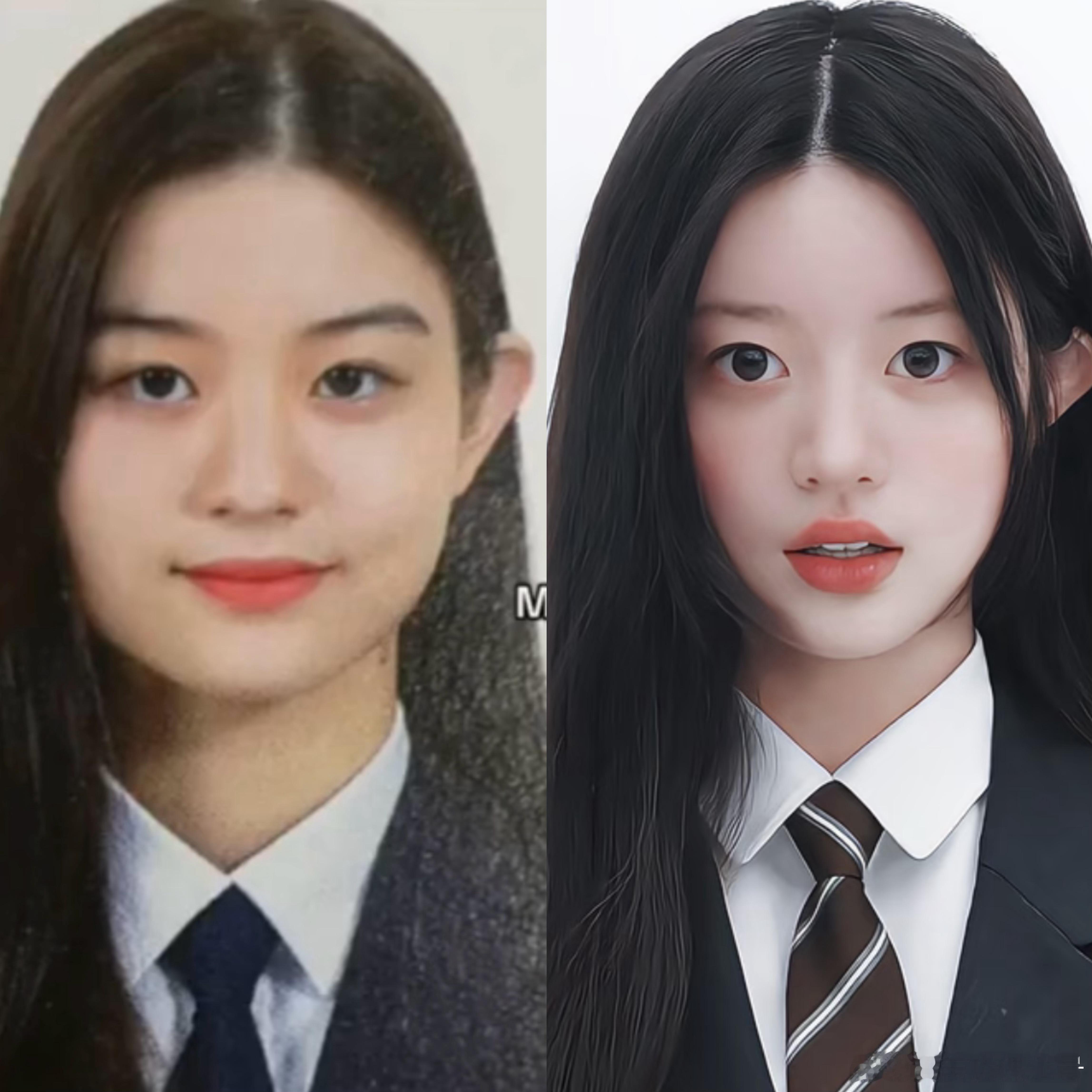 韩国变脸魔法：做轮廓做完轮廓+减肥，脸小了一圈不说，眼睛也会同比例显大。 