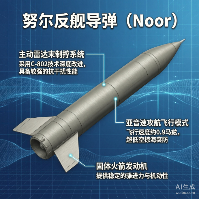 军事ai新视野 努尔反舰导弹努尔反舰导弹（Noor）是伊朗基于中国C-802反舰