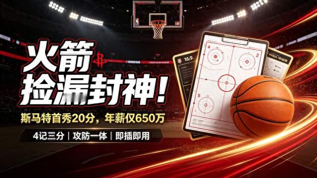 颠覆认知！不止会防守！斯马特火箭首秀满分表演，湖人看走眼了
