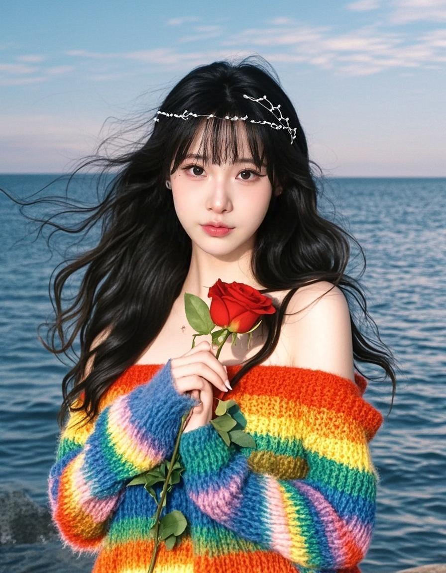 海风与玫瑰之约 ai写真馆出片大赛 新年第一拍 冬日专属氛围感拉满了 色彩收集者