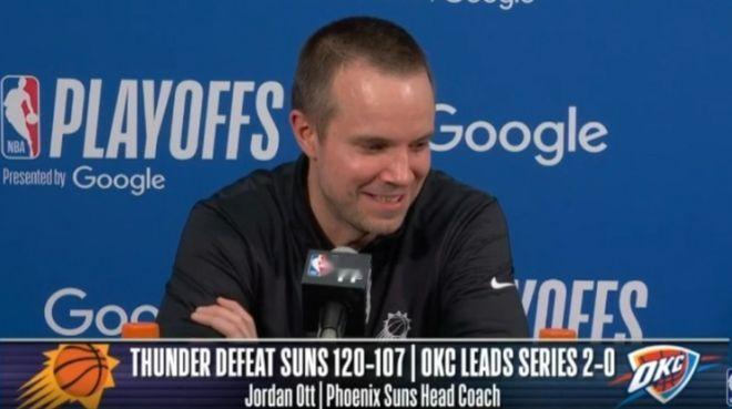 NBA季后赛，太阳107-120不敌雷霆，大比分0-2落后。赛后奥特总结了比赛：