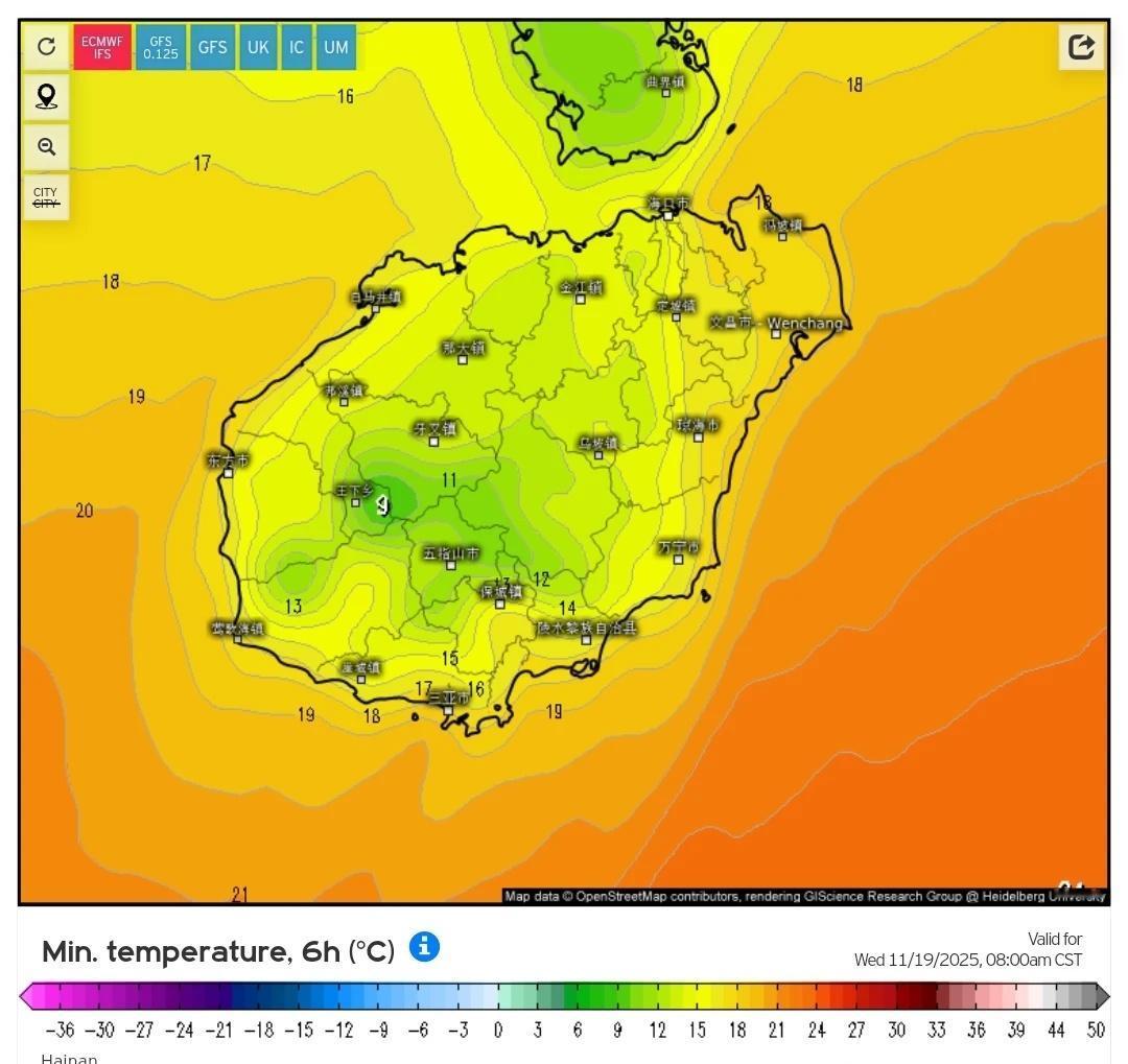 【海南岛即将迎来一轮明显的大风降温天气过程｜陵气爱发布重要气象事件提示】
一股实