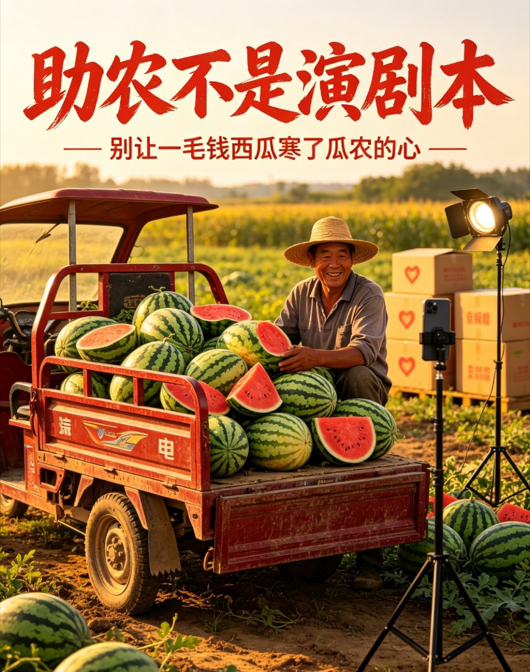 滞销西瓜被网红压价到一毛多一斤真的看不下去了！！！！河南瓜农种西瓜，成本都不止一