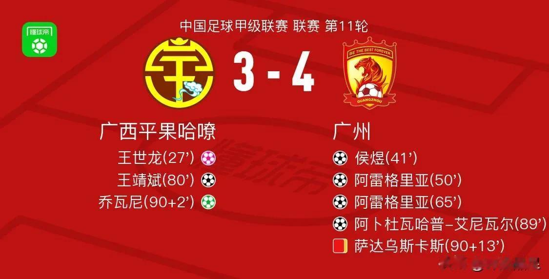 中甲广州4-3广西，5个不可思议！
1.没想到中甲联赛在向中超球队学习，玩起进球