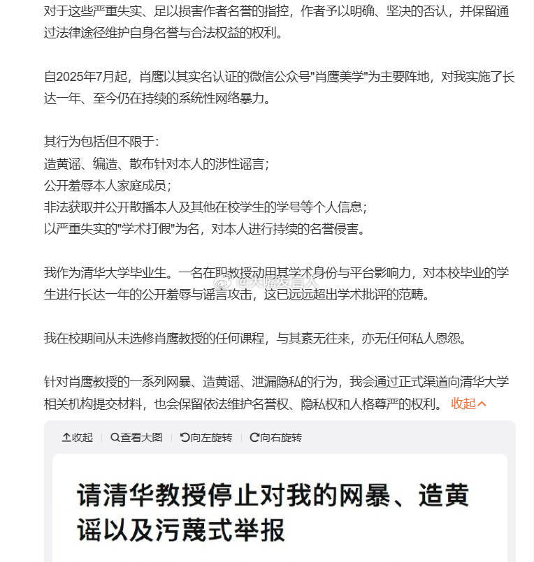蒋方舟回应被指论文造假   热闹得很，“请清华教授停止对我的网暴、造黄谣以及污蔑
