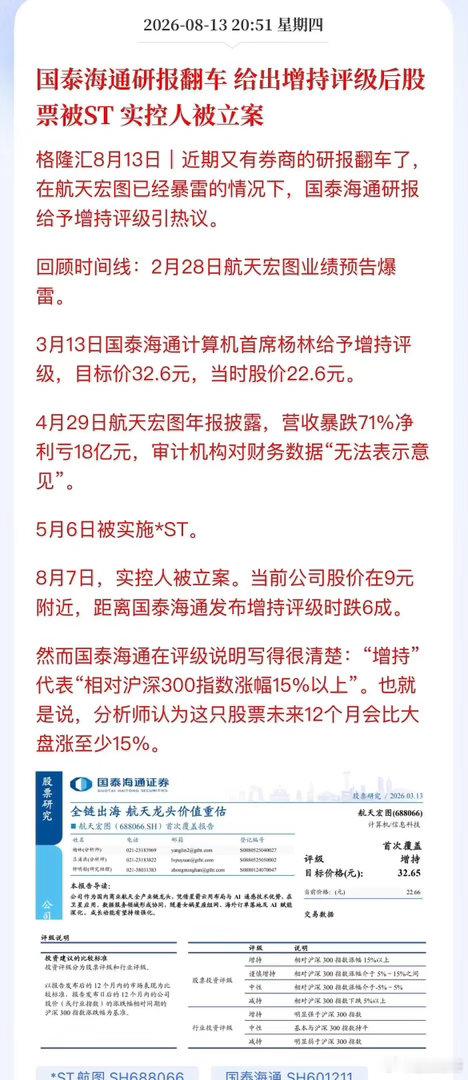 史诗级翻车！券商“增持”评级，直接评出一只ST暴雷股A股年度最魔幻名场面，来了！