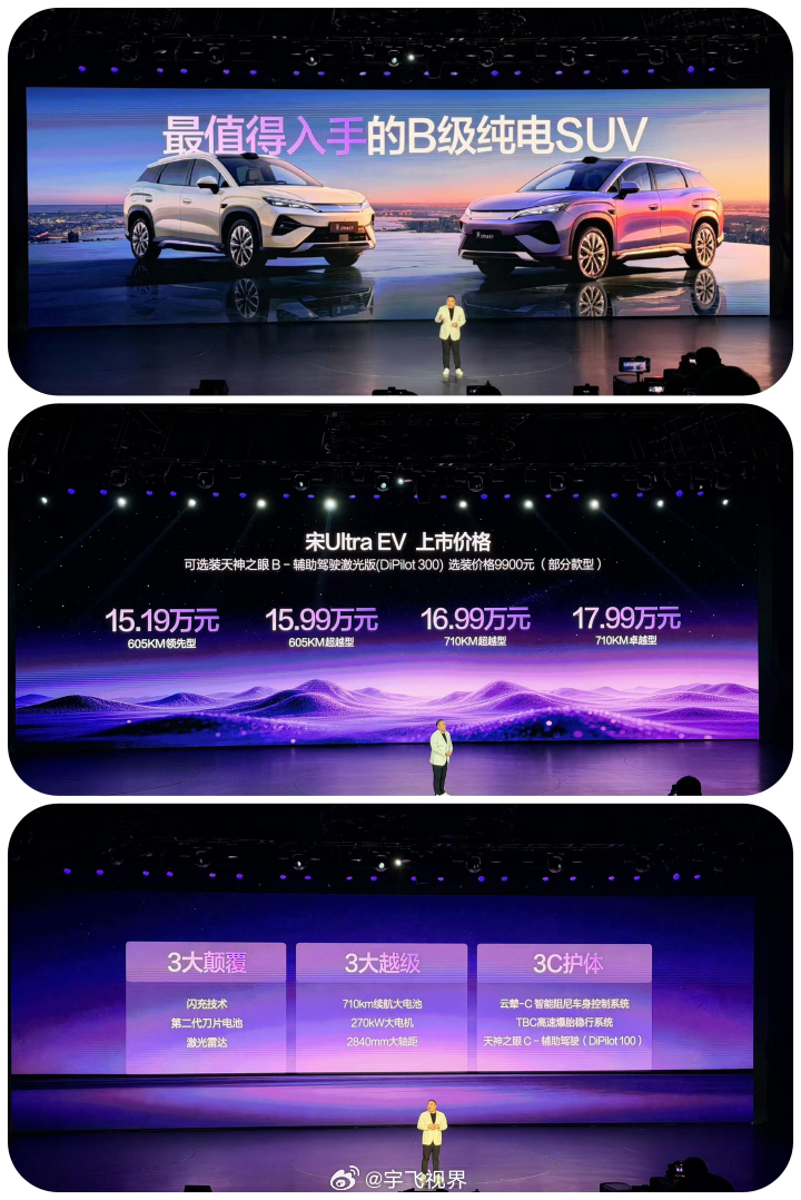 宋Ultra全系标配闪充15.19万起充电比等一杯咖啡还快？比亚迪宋Ultra 