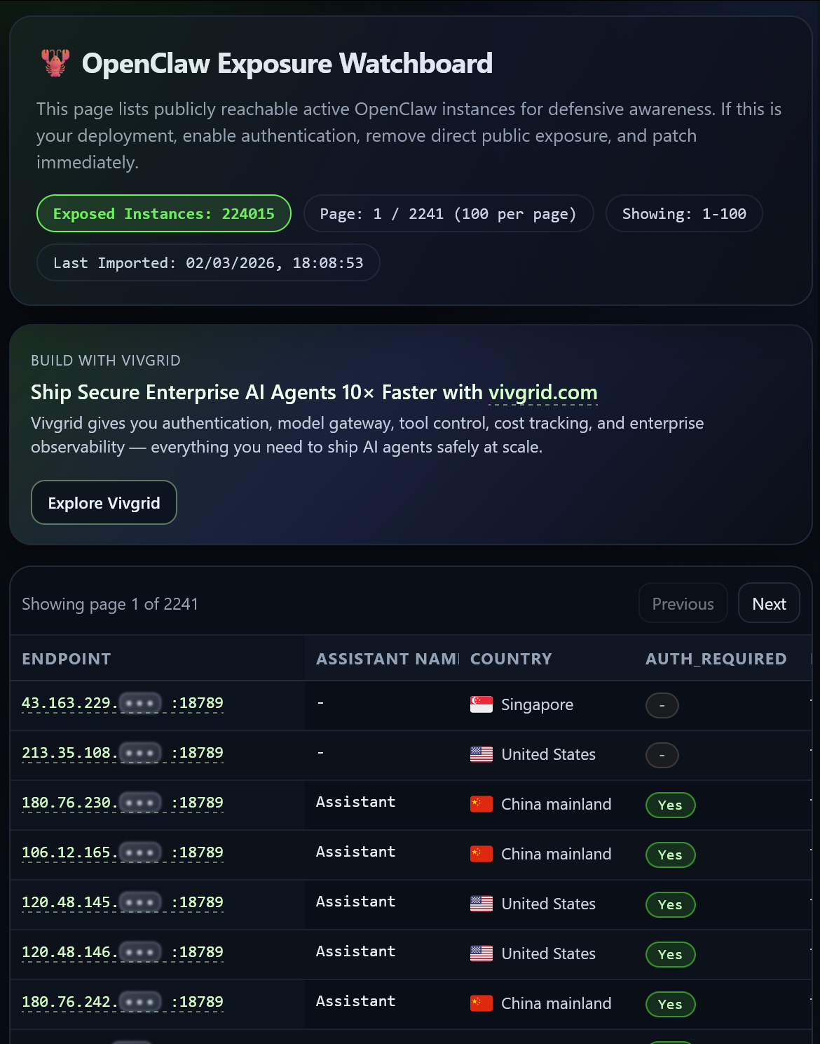 暴露在公网上的小龙虾实例  openclaw.allegro.earth/危~ 