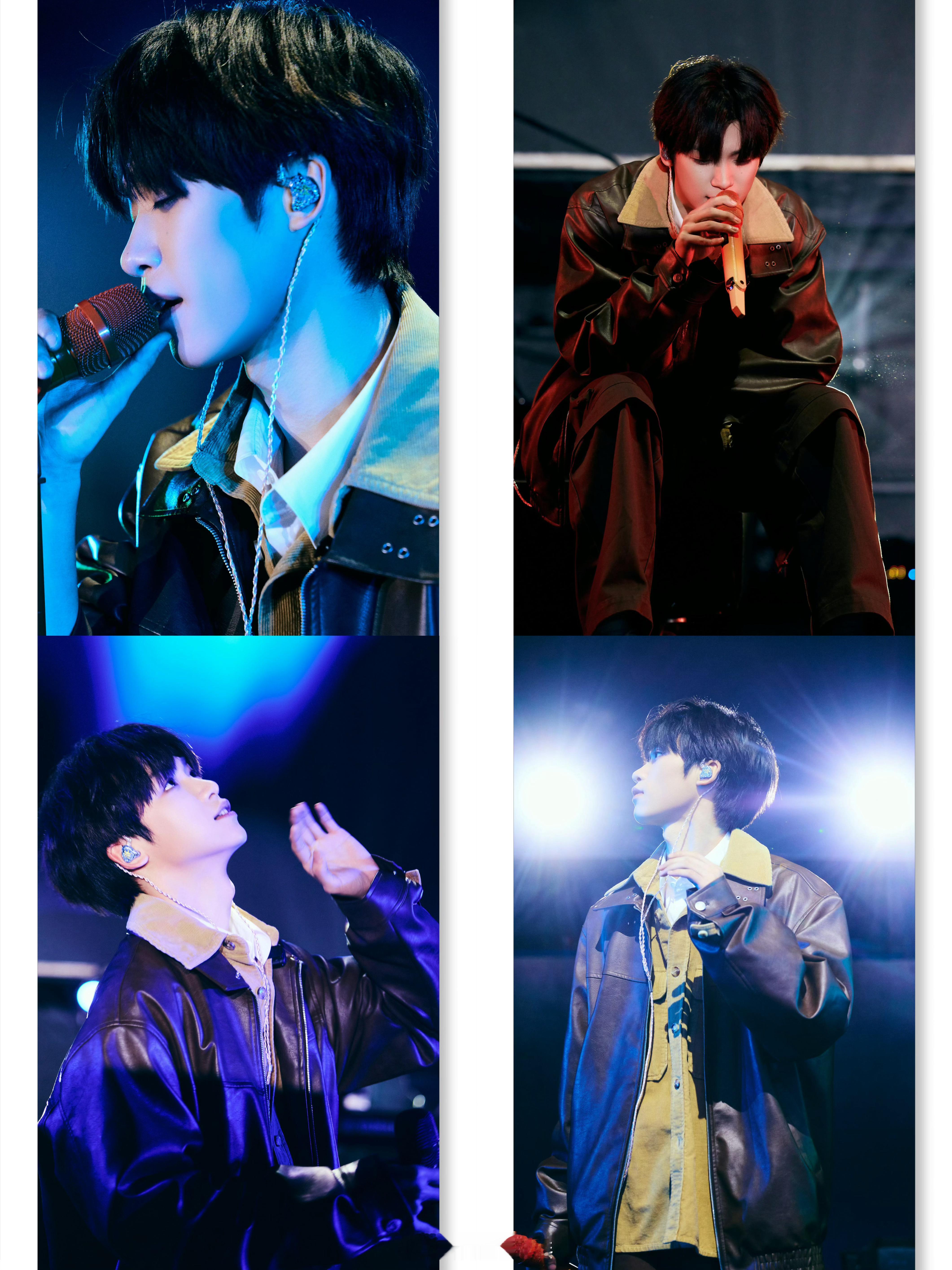 温柔帅气梓渝。顺毛+衬衫皮衣叠穿+侧颜…完美！！期待梓渝杭州音乐节精彩表现。