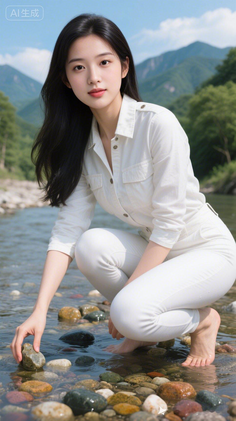 在山间溪边，感受自然的宁静与美好。