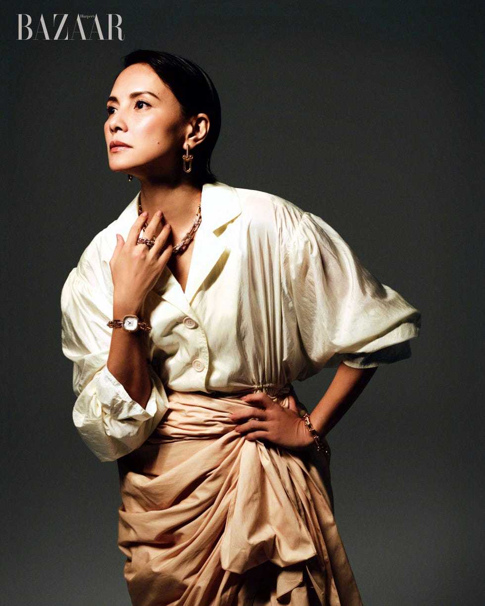 李心洁 中国台湾版时尚芭莎，演绎Tiffany HardWear系列珠宝，忙着参