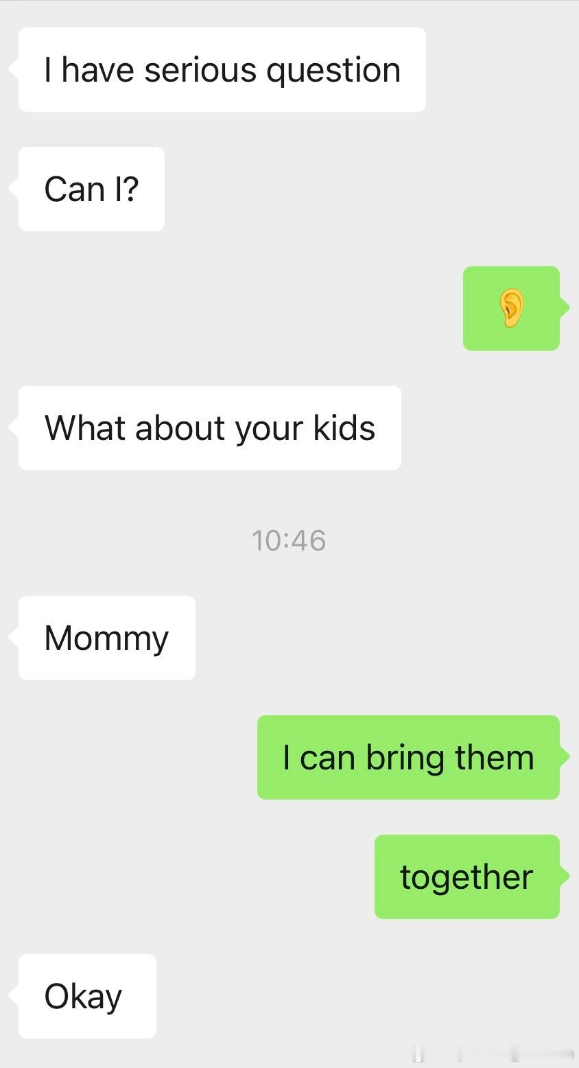 和我的邻居约了今天一起去万圣节活动他说有严肃问题，我寻思啥呢结果问我的“2个小孩