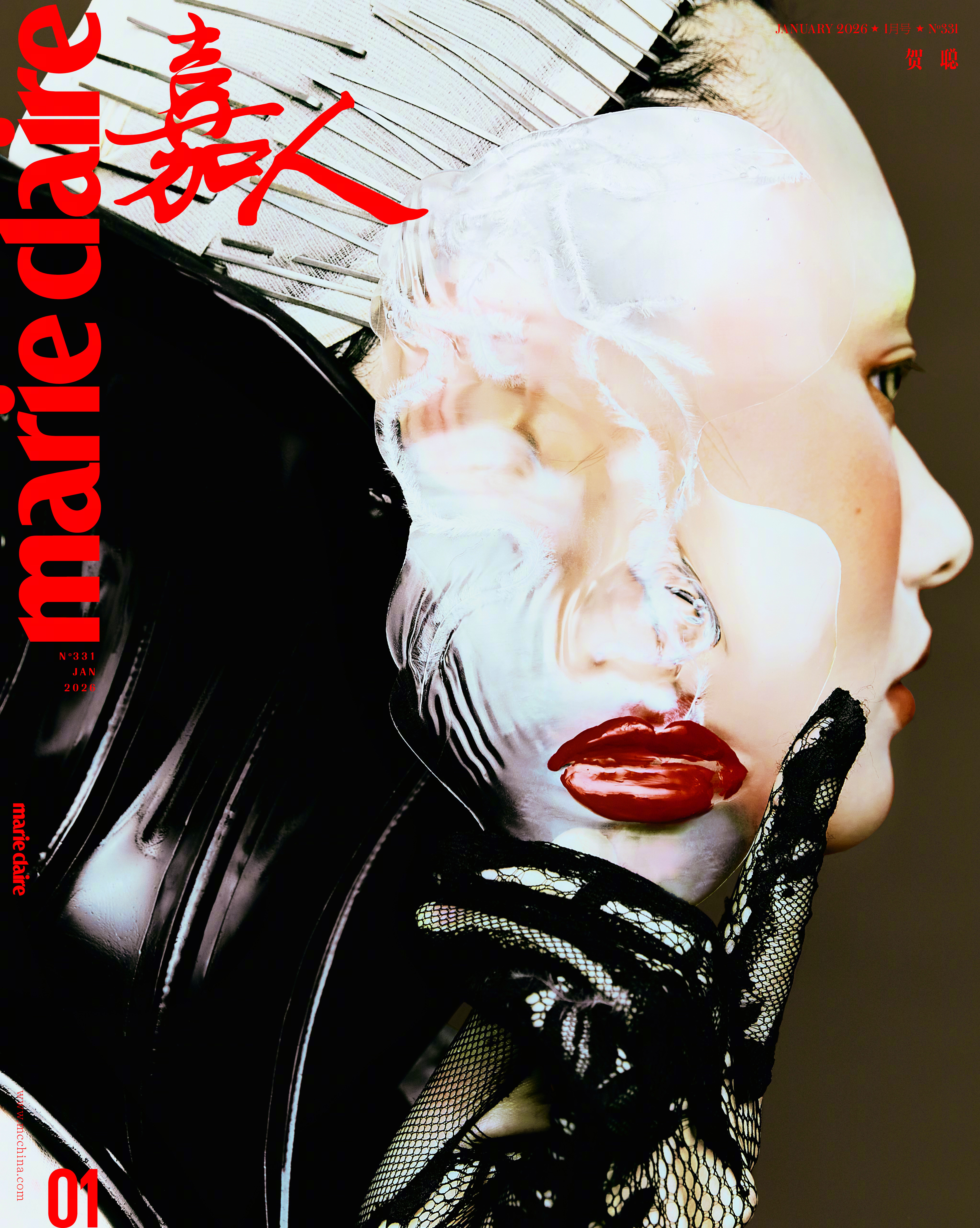 贺聪 × Marie Claire January 2026嘉人开年刊邀请超模贺