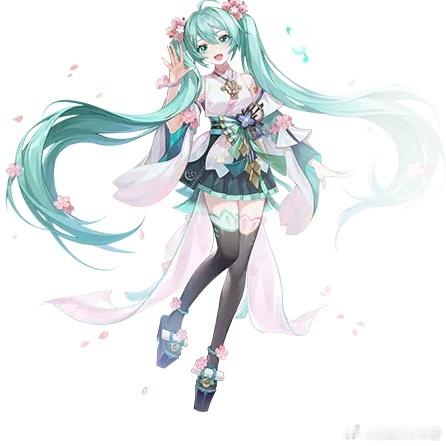 #阴阳师初音未来联动# 立绘差不多就是这样了联动角色的小纸人皮肤新曲封面（还有两