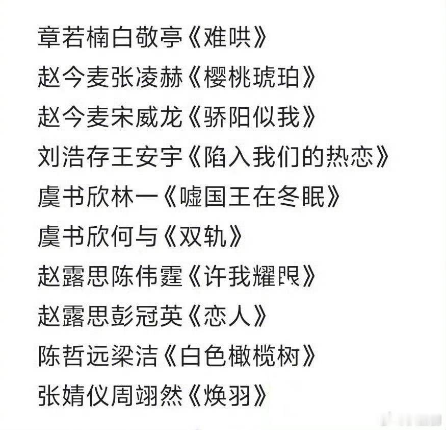 明年的现偶，有想看的吗～ 