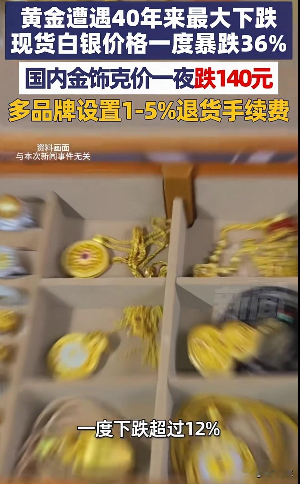 现货黄金创下近40年最大单日跌幅，一度失守4700美元关口，单日暴跌近13%。这