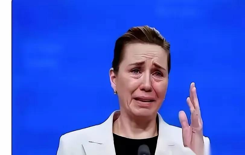 丹麦的女首相，哭了。
 
对着镜头，哭得梨花带雨。因为那个金发的美国大爷，说要买