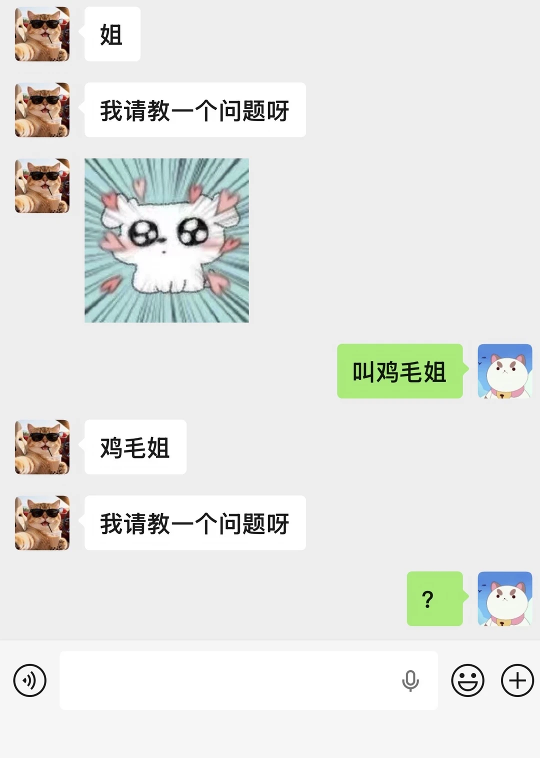 不准叫姐，更不准叫鸡毛姐……