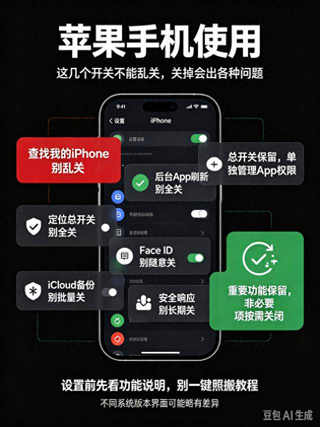 苹果手机使用：这几个开关不能乱关，关掉会出各种问题