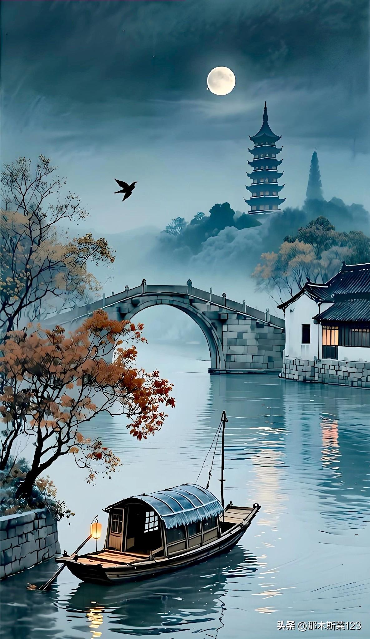 上联:月落一江水(头条)
下联:乌啼半夜天(原创)
下联:花开两岸山(原创)
(