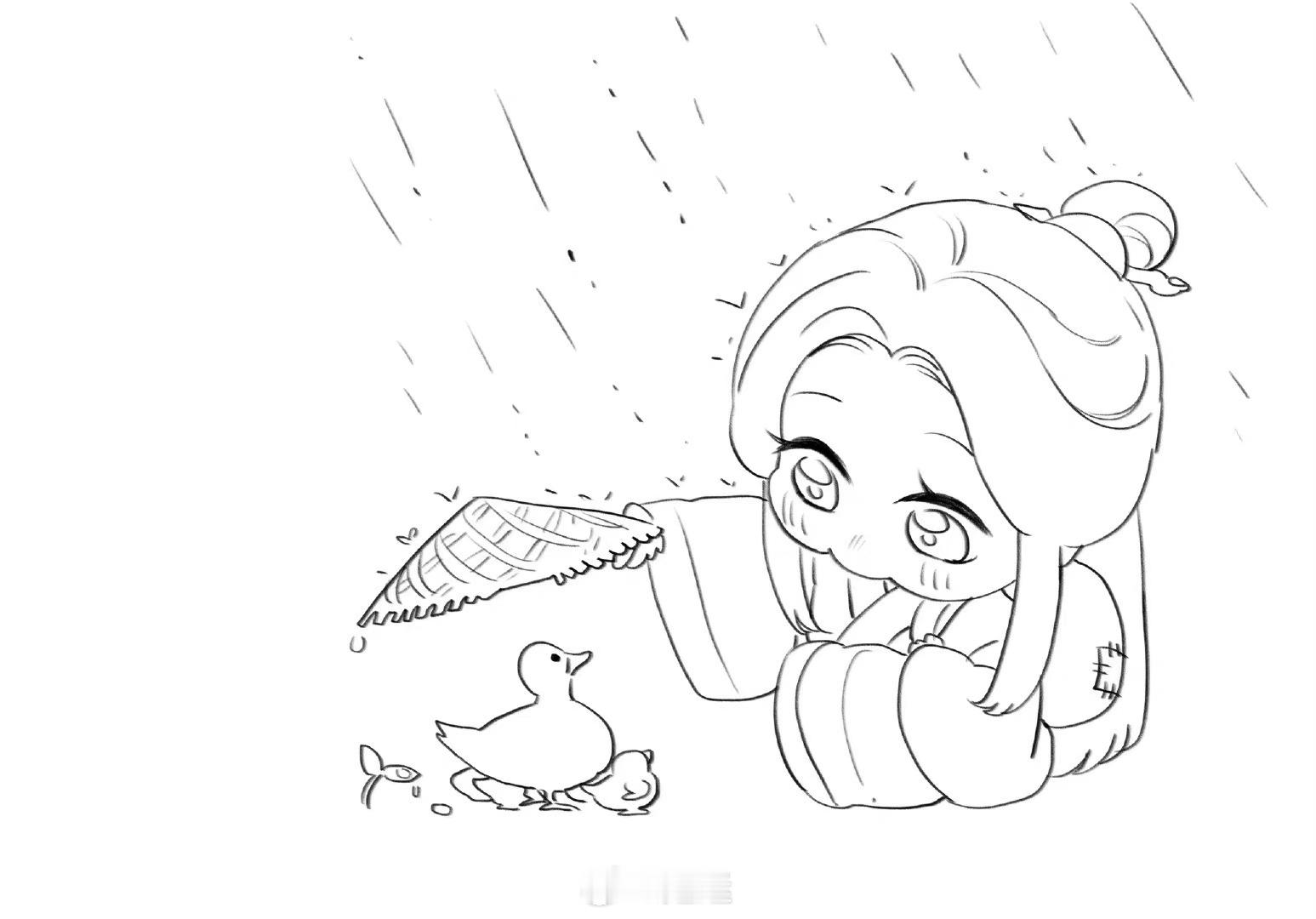 天官赐福  怜怜好温柔，还给鸭鸭遮雨[求关注] 