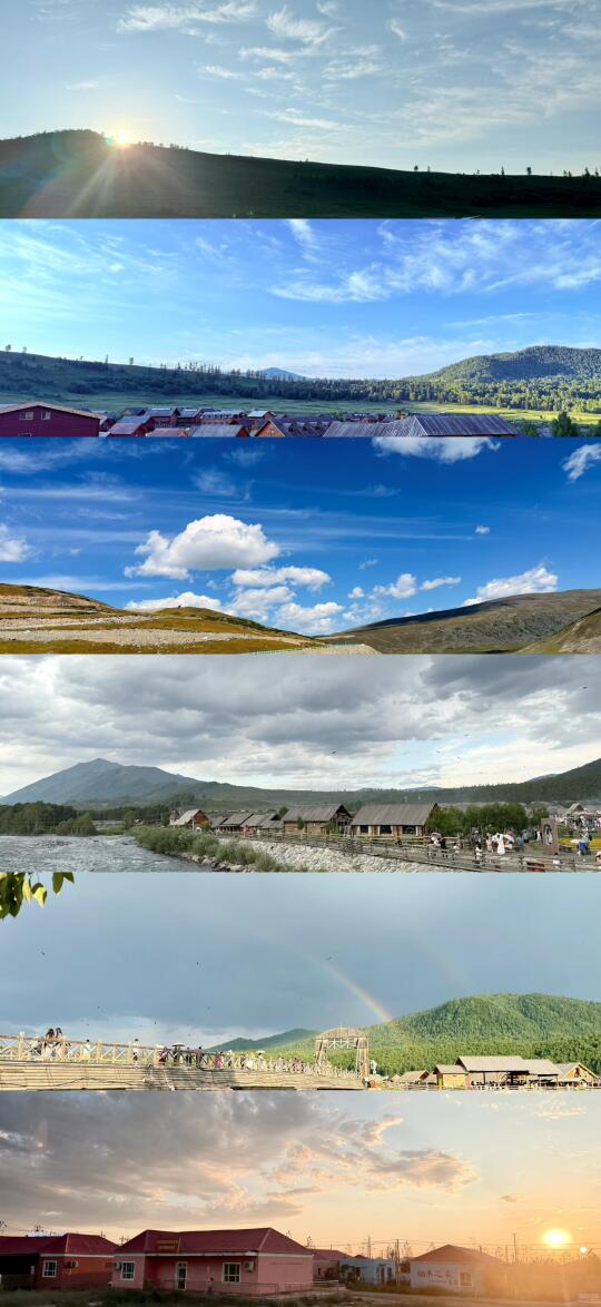 在阿勒泰放空🏞️ 日升 日落 云雨 双彩虹