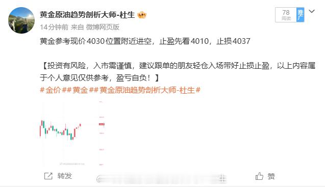黄金4030空单止损了输了就得认，挨打要立正！最近的行情大涨大跌，宁愿止损也不抗