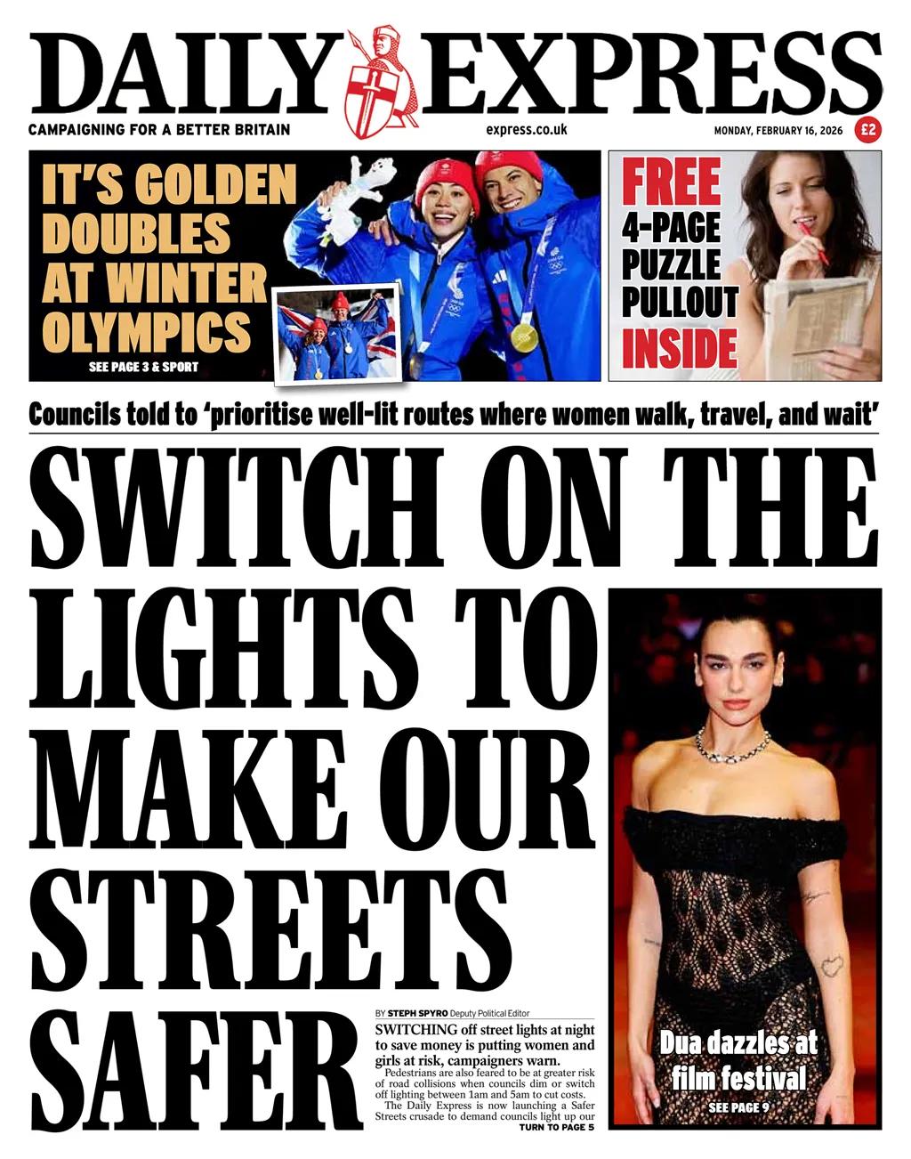 英国女性走夜路非常危险。
《每日快报》正在呼吁英国城市街灯整晚保持开启，以保障英