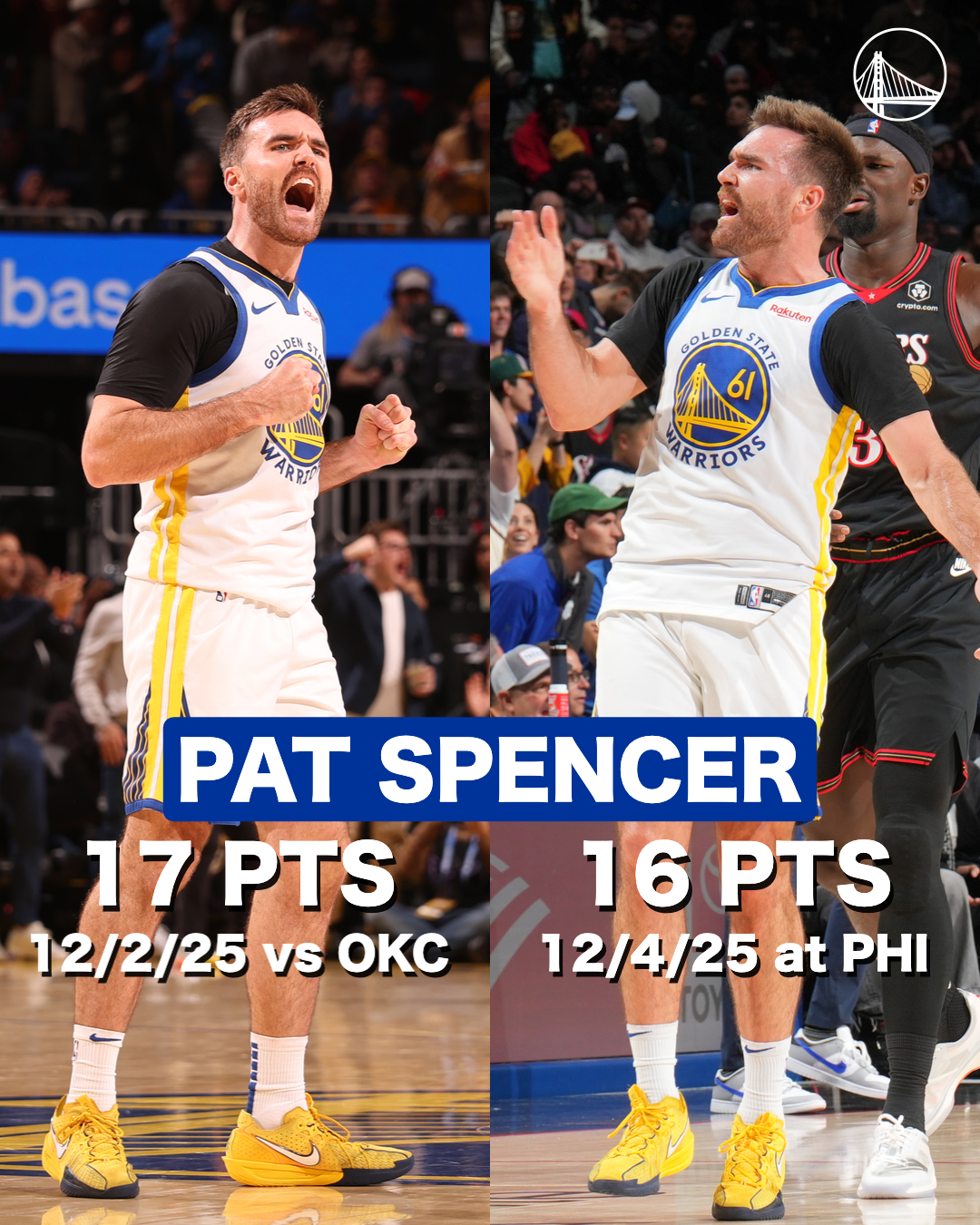 斯宾塞连续两场得分上双，状态越打越热📈 