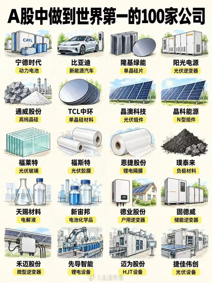 a 股做到世界第一的 100 家公司 ​​​