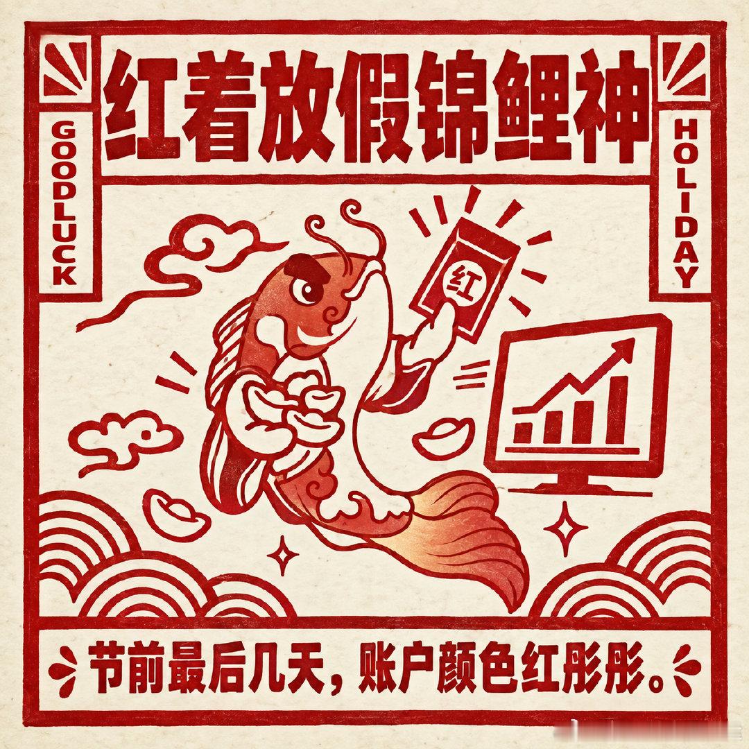 转发红着放假锦鲤神，保佑节前最后几天，账户颜色喜庆一点🙏 ​​​​A股今天又跌