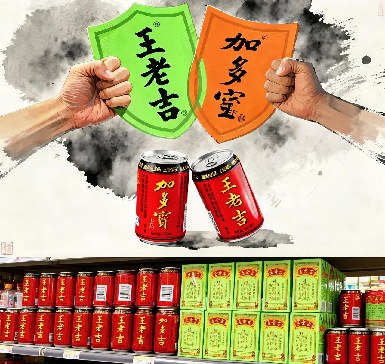 加多宝说：
我手里有海外“王老吉”的商标，
是我从王老吉后人那儿买的，
全球60