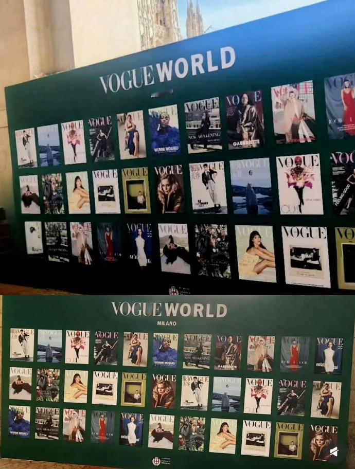 世界巨星是这样的Vogue World米兰盛典现场展板第一眼就看到了肖战[耶] 