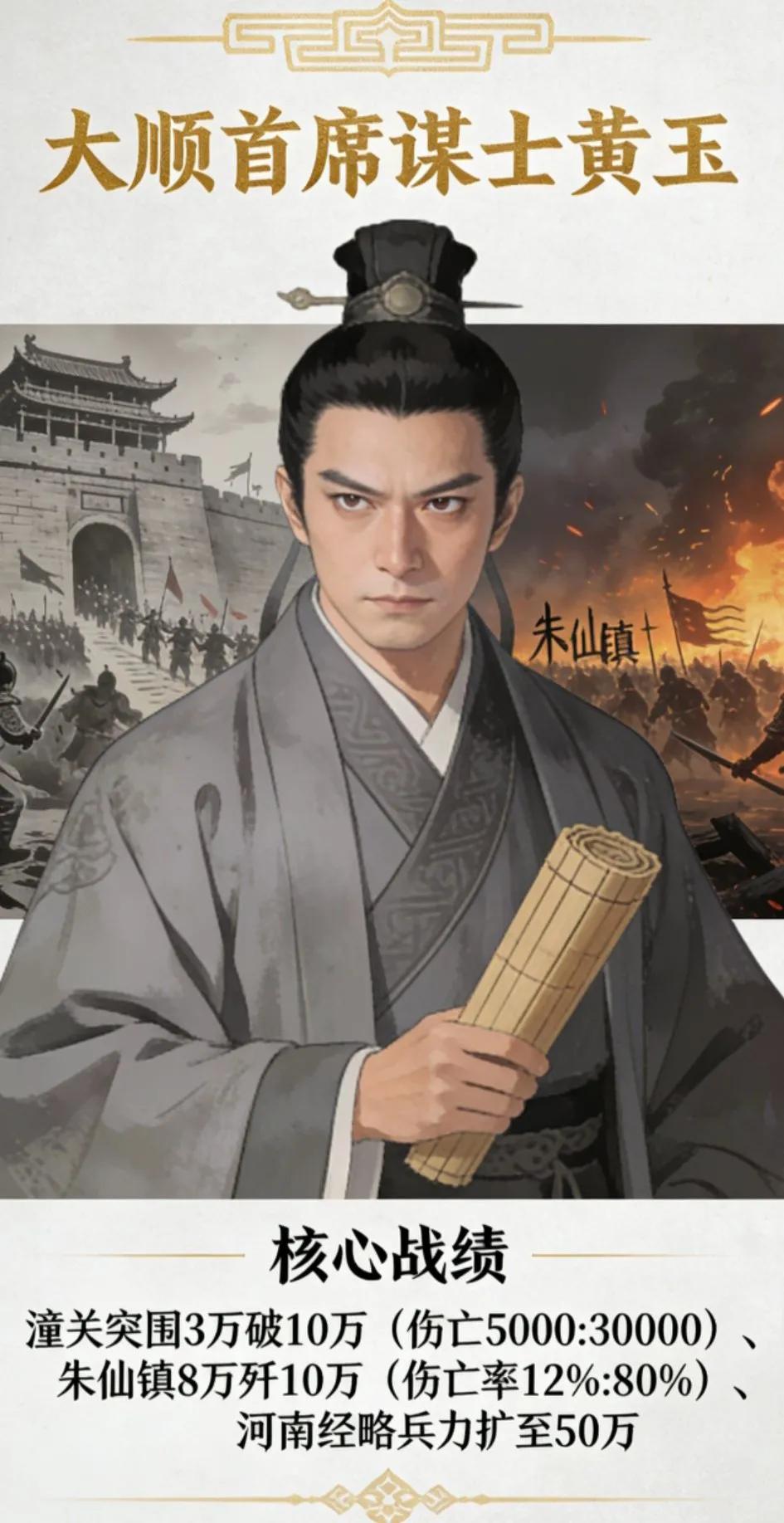 李自成麾下头马很多人都能想到李岩！[大笑]其实黄玉才是核心谋主！    
   