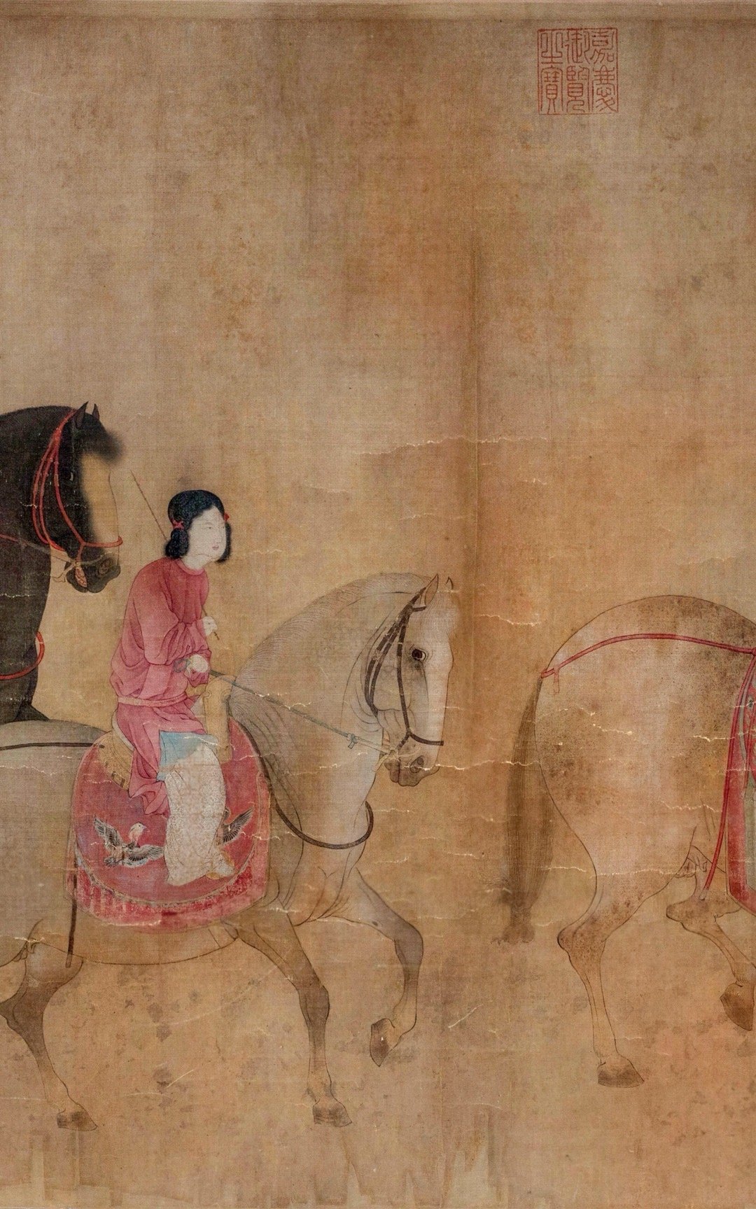 辽博《虢国夫人游春图》 | 盛唐的传世风华宋摹《虢国夫人游春图》绢本设色纵51.