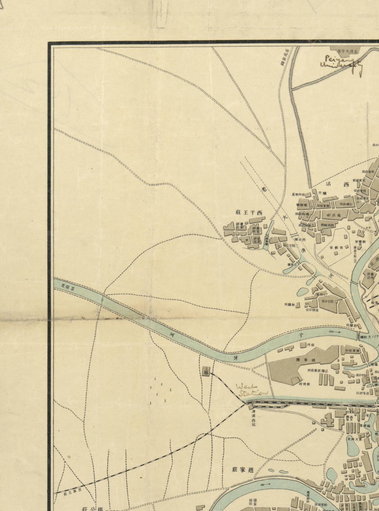 【近代地图】1912年，日本中东石印局绘制的《天津租界图》。天津租界，由英国、俄