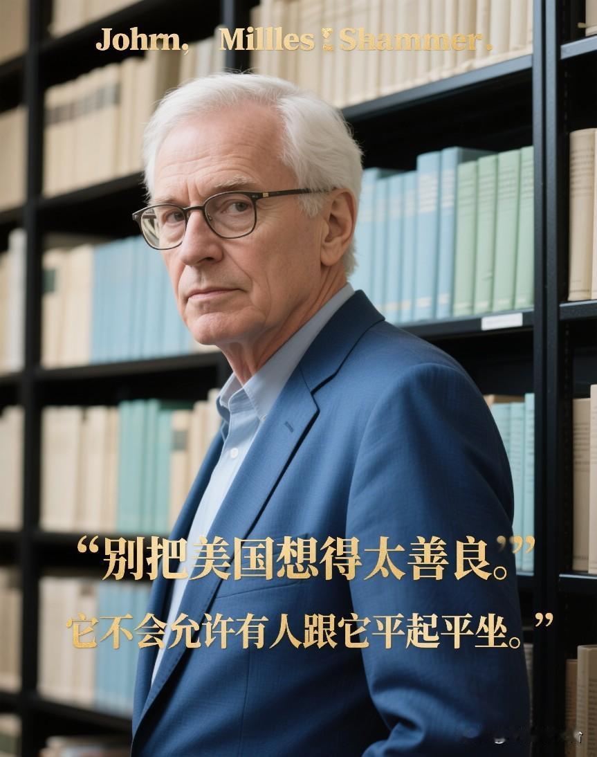 约翰·米尔斯海默这句话说得挺狠。一个美国学者，直截了当告诉你：别把美国想得太善良