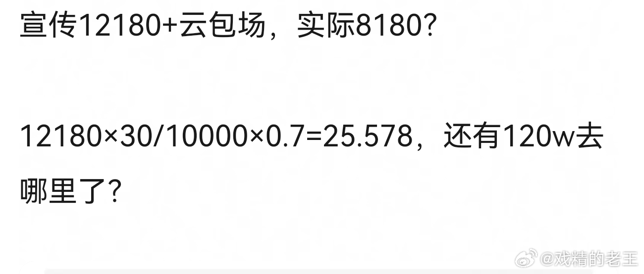 莫离大虐莫离云包场是什么情况，怎么连男丞磊粉丝宣传的也不一样，直接少了120w 