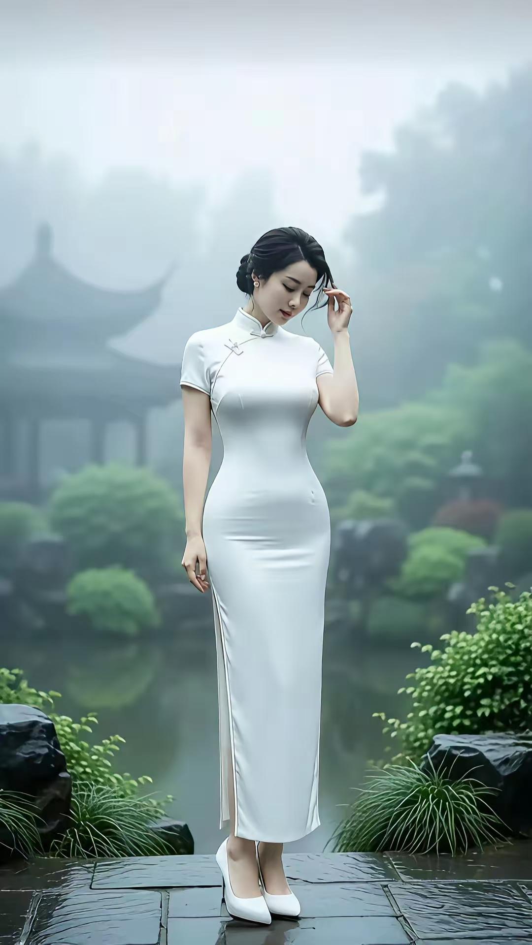 佳人
绝代芳容若九天，
冰姿无尘自清妍。
嫣然胜却池边莲，
沐雨含香意淡然。