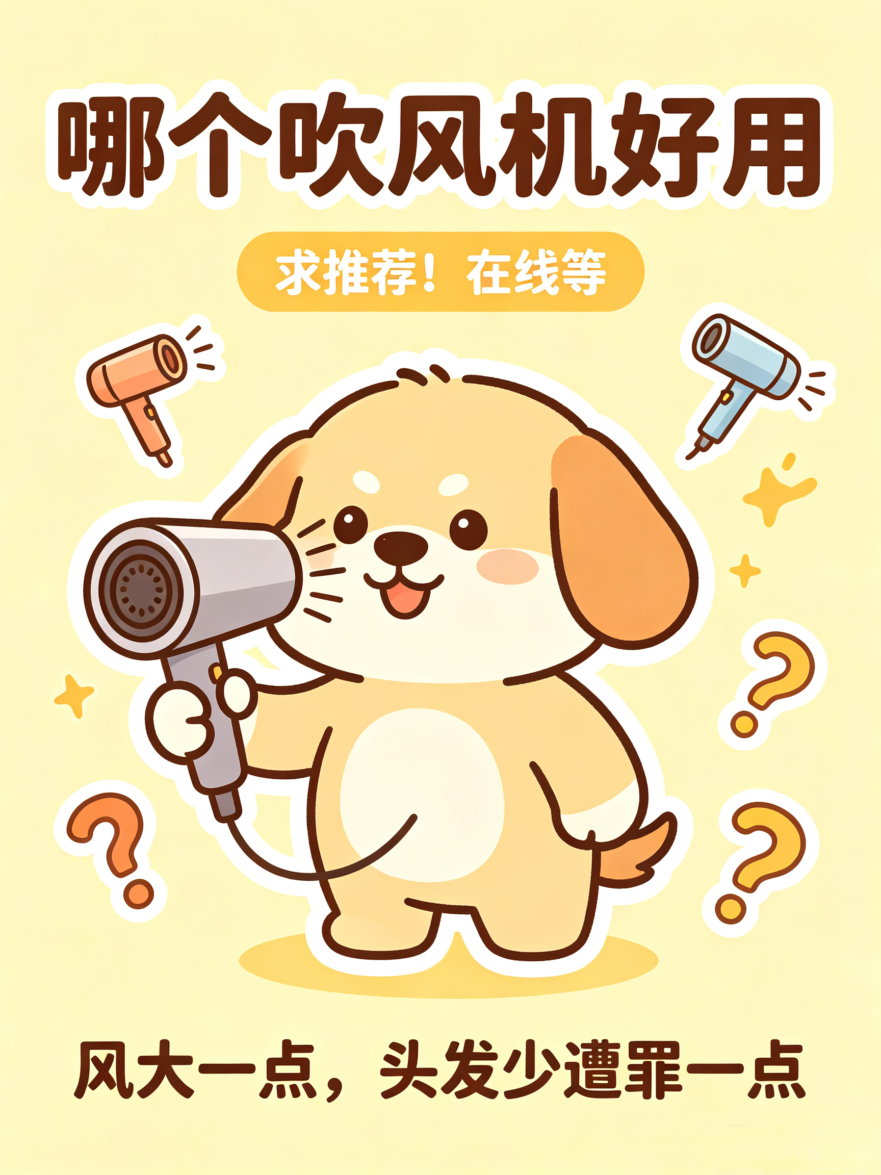刚洗完澡，吹风机坏了。。亲爱的好友们，求推荐一款好用的吹风机