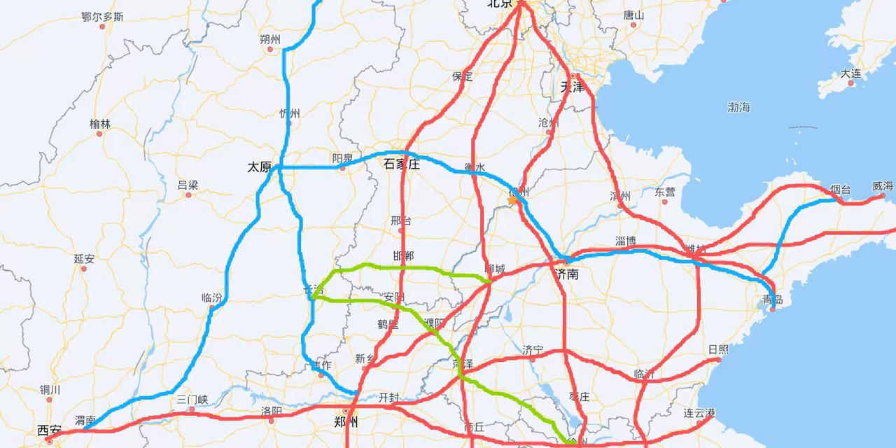 山东鲁西地区菏泽、德州、聊城的铁路优势，京沪高铁、京雄商高铁、石济客专、济郑高铁