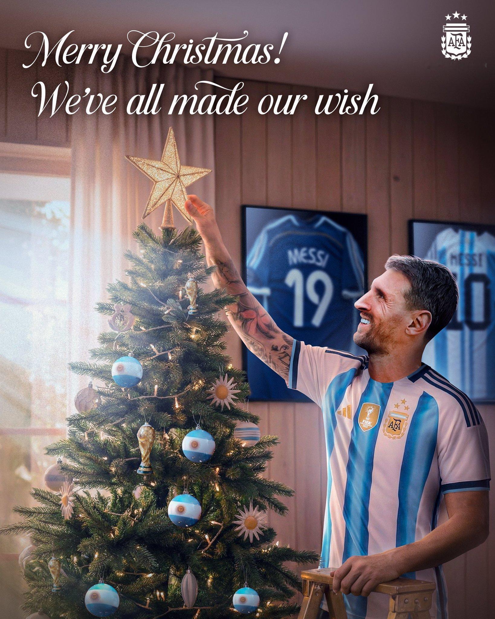 阿根廷国家队英文官推：𝑴𝒆𝒓𝒓𝒚 𝑪𝒉𝒓𝒊𝒔𝒕𝒎𝒂𝒔