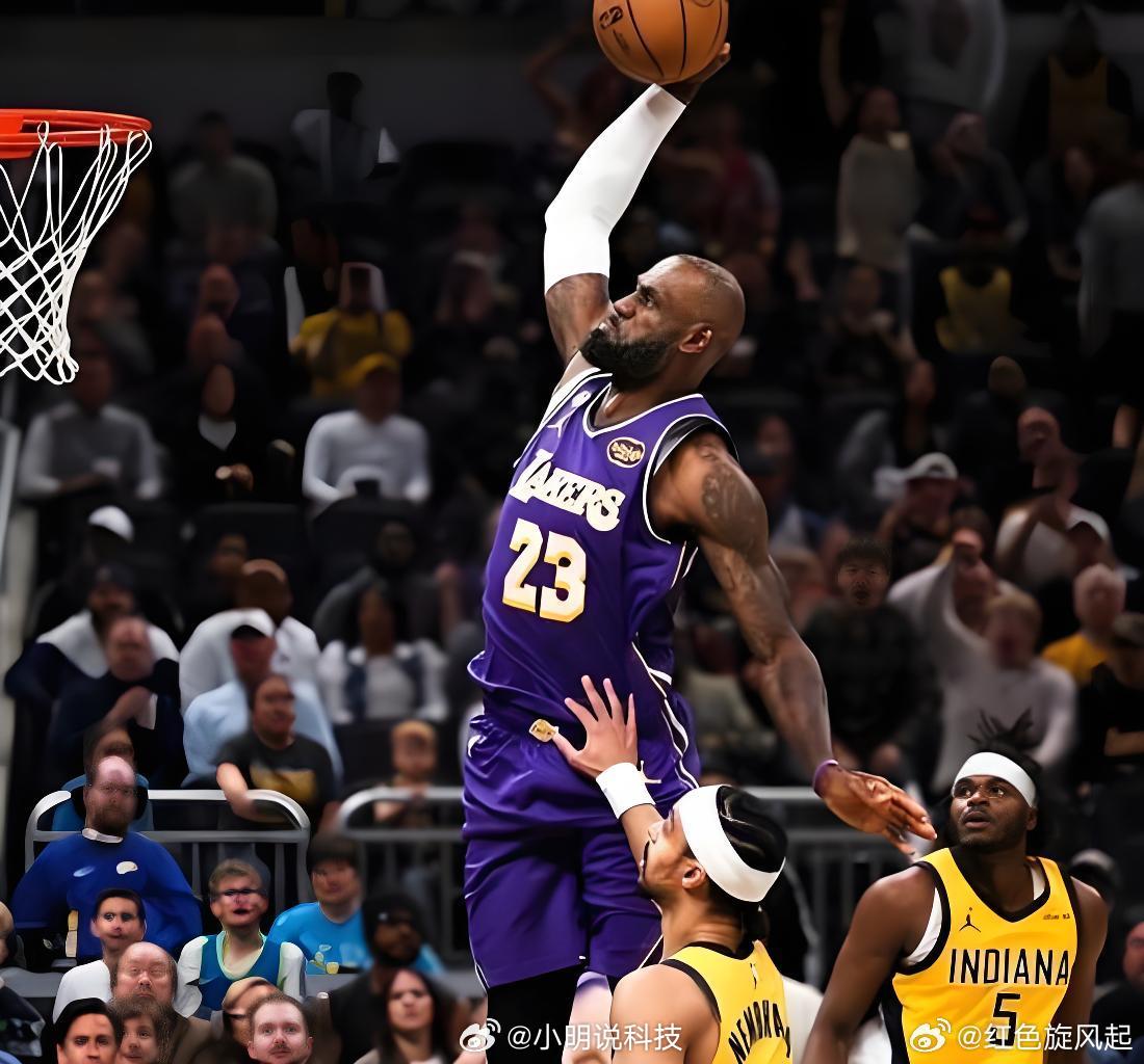 湖人vs步行者41岁詹姆斯的冲击力真的把我看呆了！41岁还能这么猛，年龄对他来说