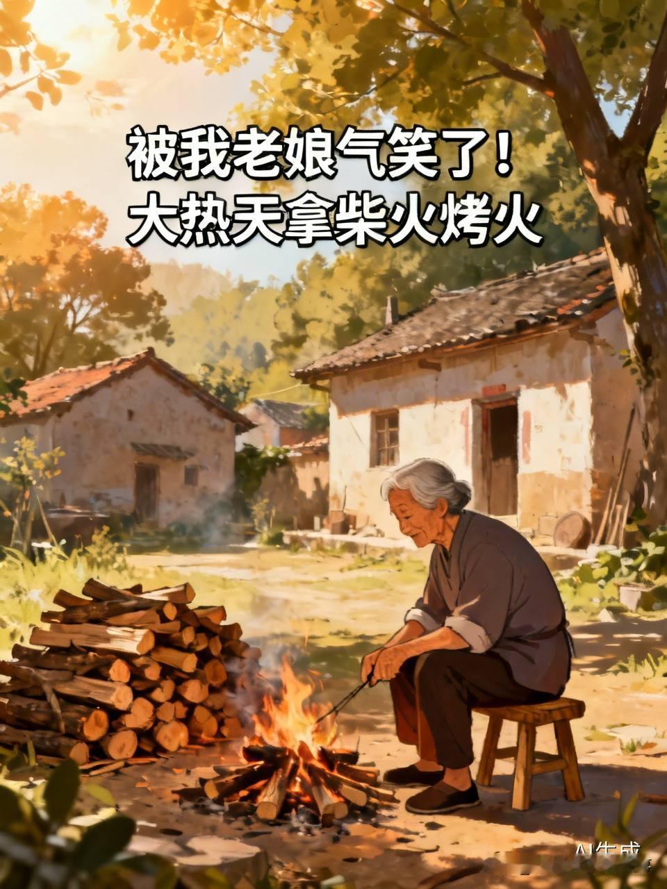 被我老娘气笑了！
这大热天，拿着柴火去厨房烤火。
这是什么神操作？
下午三点左右