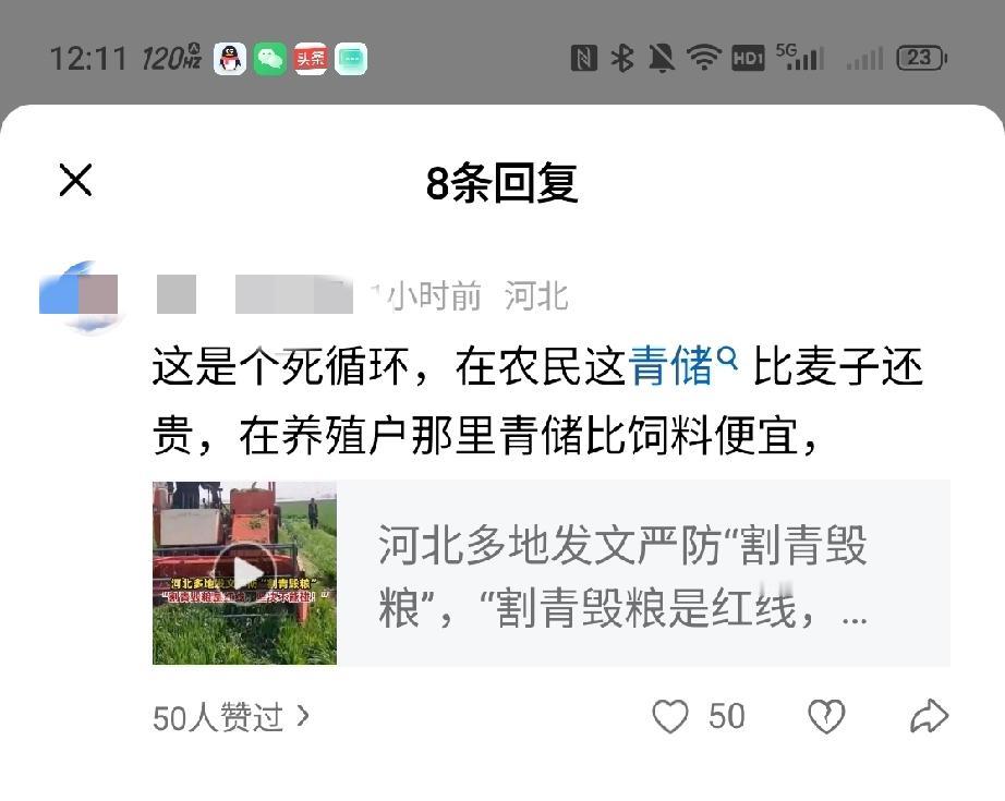 那个普通农民有售卖青储的路子。用农民一词为那些犯法的承包大户开脱，真让人恶心。