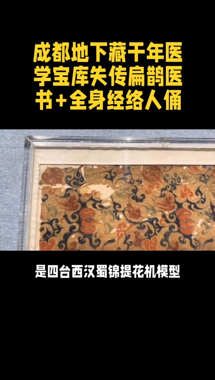 成都地下藏千年医学宝库，失传扁鹊医书+全身经络人俑。
成都地下藏千年医学宝库，失